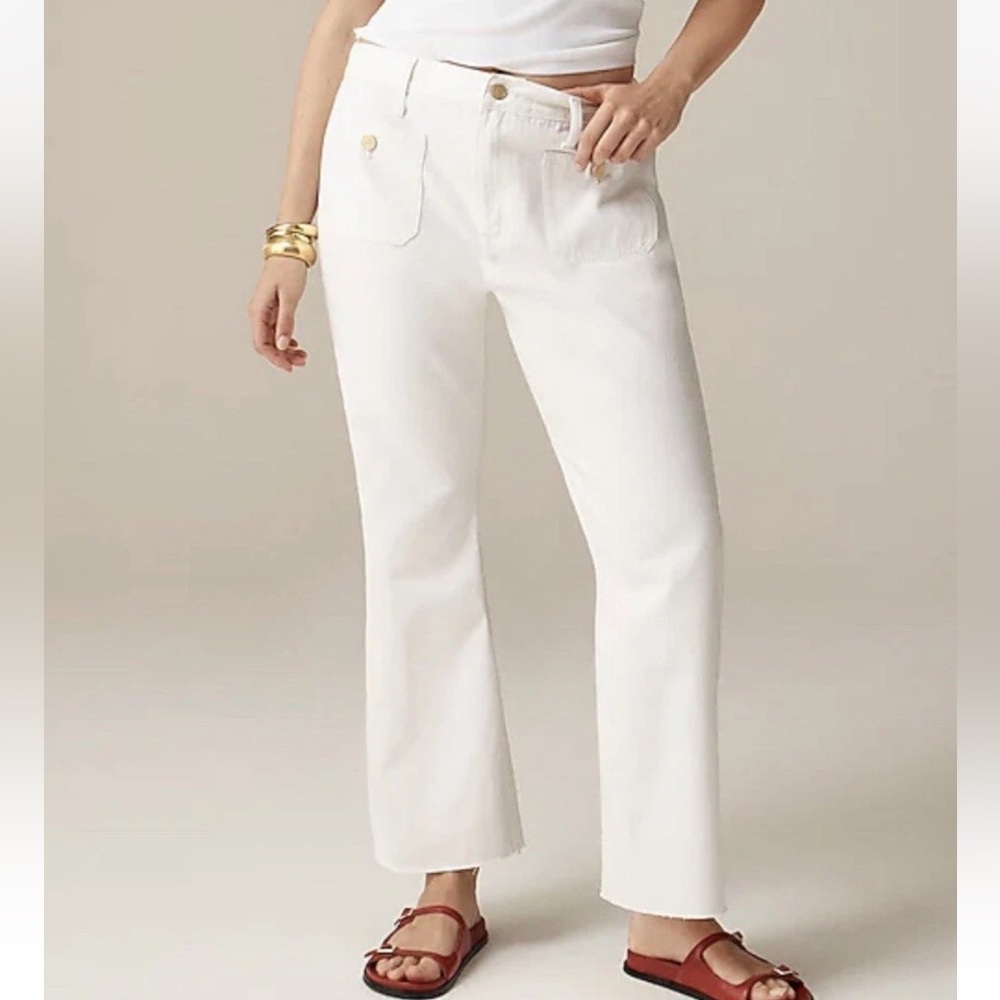 J. Crew White Relaxed Demi Boot Jeans White 4